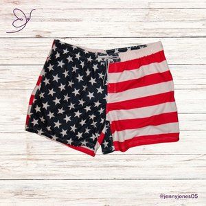 Men's 3XL George Patriotic American Flag Swim Shorts/Swimsuit/Swim Trunks NWT